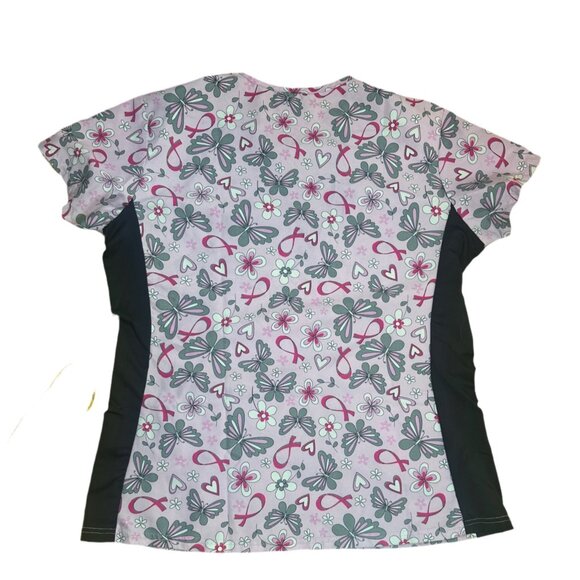 Women’s Pink Breast Cancer Awareness Scrub Top Size M - Picture 2 of 5